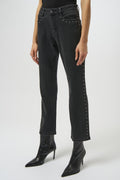 Jeans clásicos de pierna recta con tachuelas gris carbón 254916