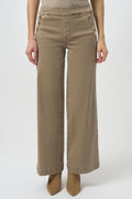 Jeans de pierna ancha con botones metálicos kaki fauno 254919