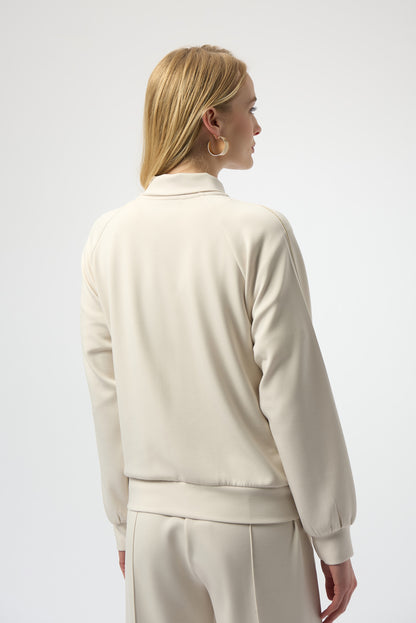 Chaqueta bomber de punto beige abedul 254959