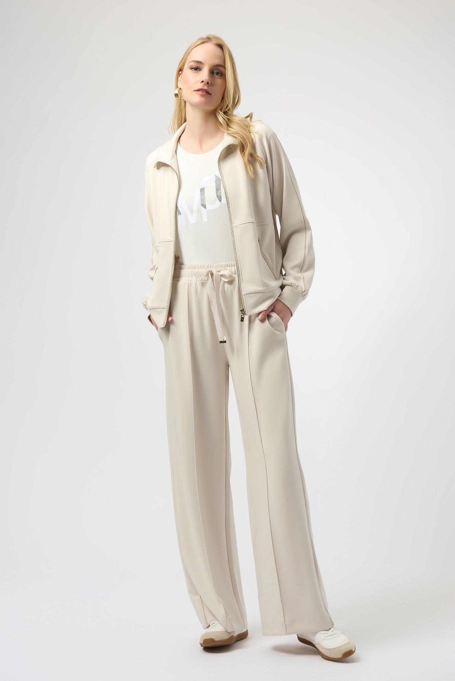 Pantalón de pierna ancha beige abedul 254960