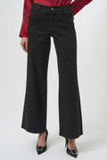 Jeans clásicos de pierna ancha con pedrería negro 254962