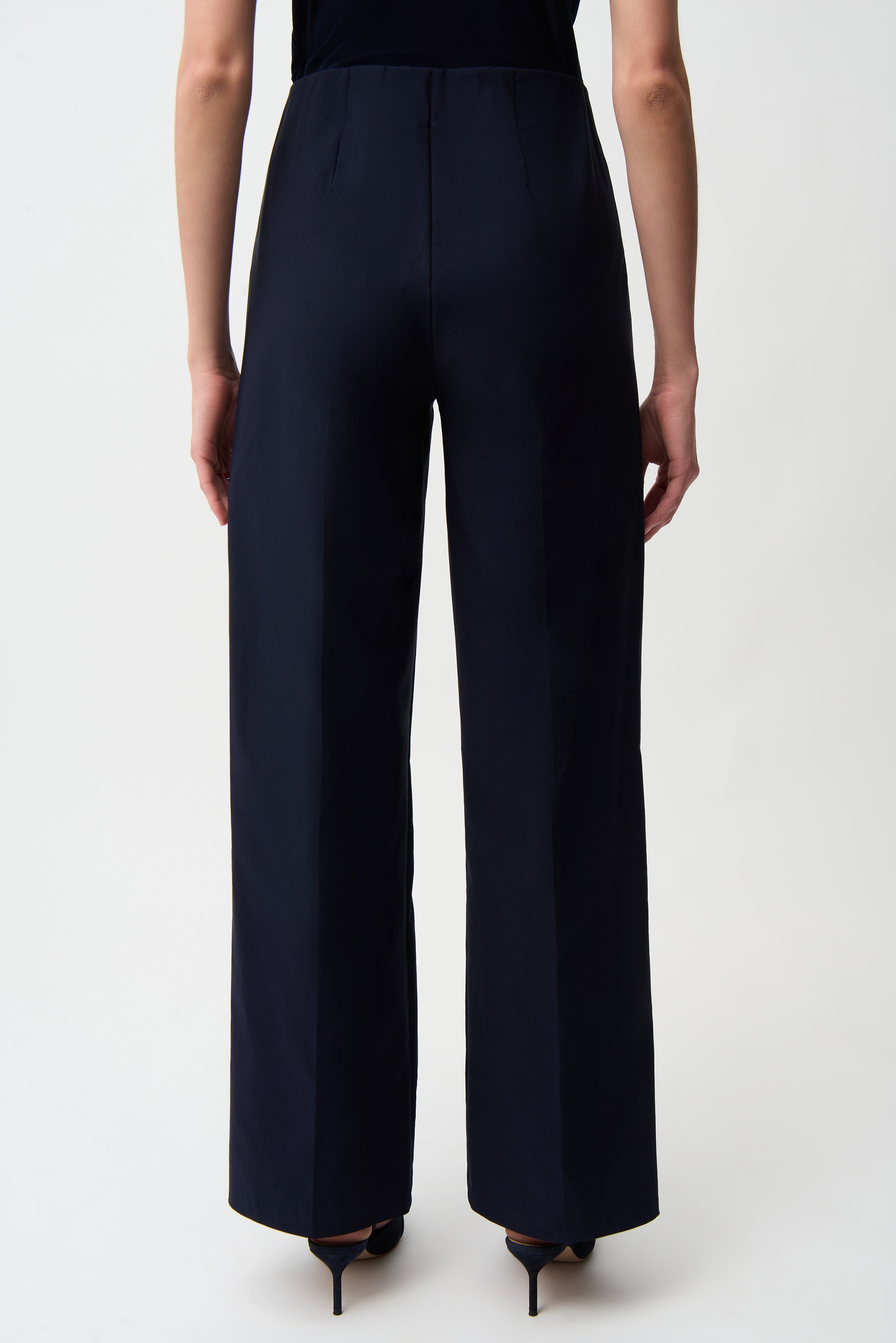 Pantalones de pierna ancha sin cierres en tejido millennium Azul medianoche 261040