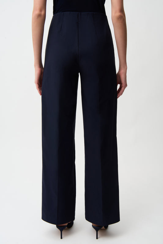 Pantalones de pierna ancha sin cierres en tejido millennium Azul medianoche 261040