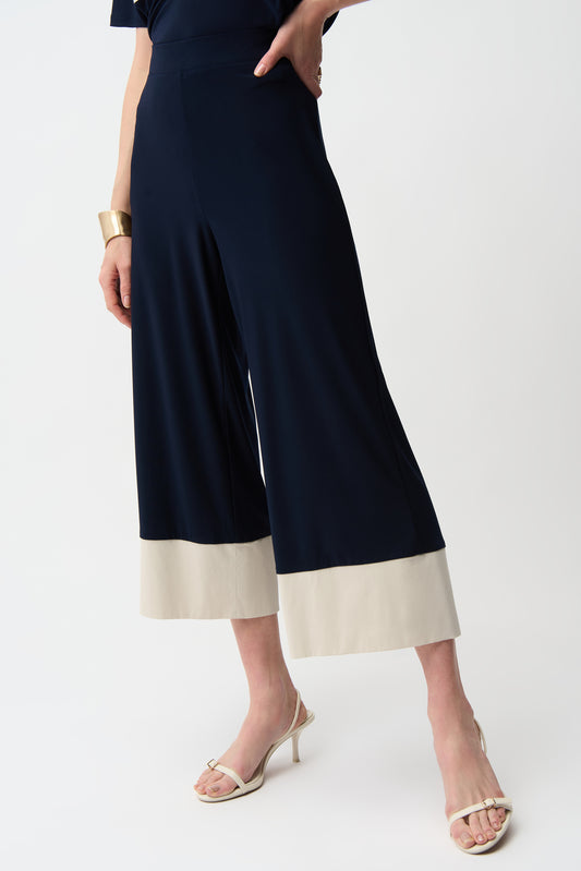 Pantalón culotte sin cierres beige y marino 261081