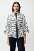 Chaqueta bomber a rayas blanco y marino 261094