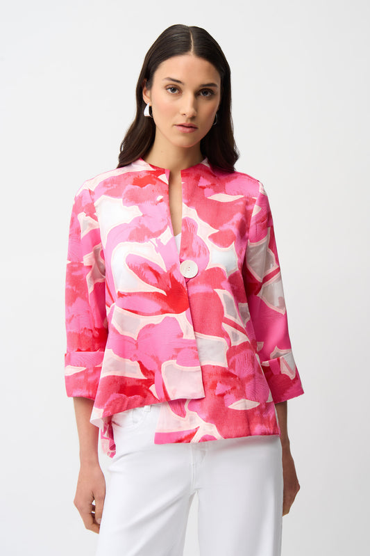 Chaqueta con estampado floral en jacquard rosa 261180