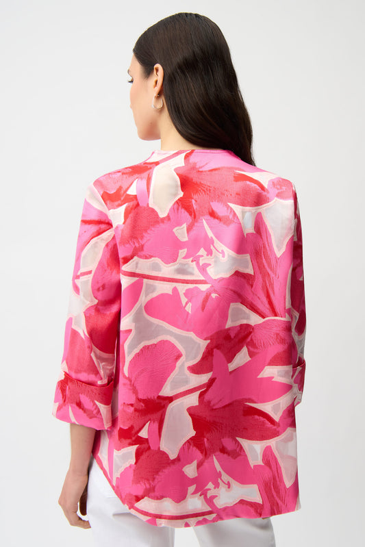 Chaqueta con estampado floral en jacquard rosa 261180