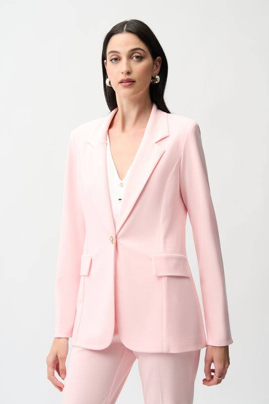 Blazer ajustado con botón metalizado rosa pétalo 261245