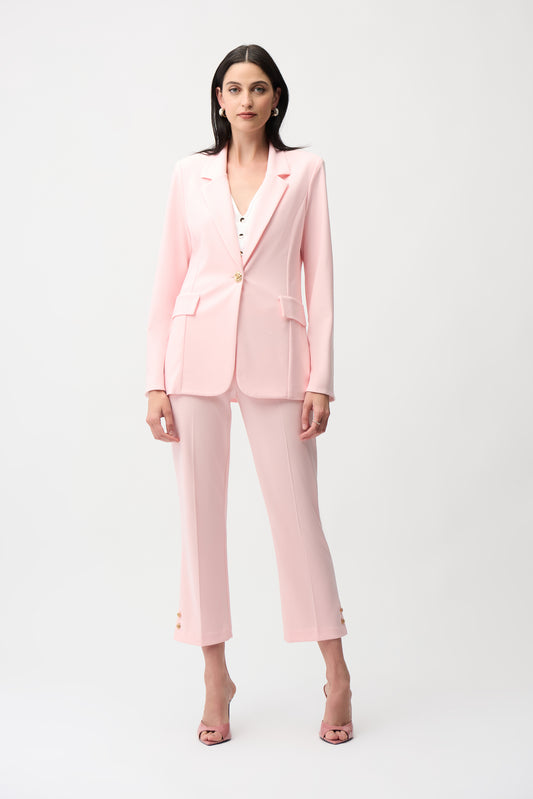 Blazer ajustado con botón metalizado rosa pétalo 261245