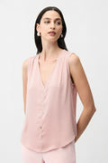 Blusa boxy con botones dorados rosa pétalo 261249