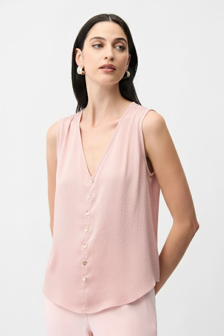 Blusa boxy con botones dorados rosa pétalo 261249