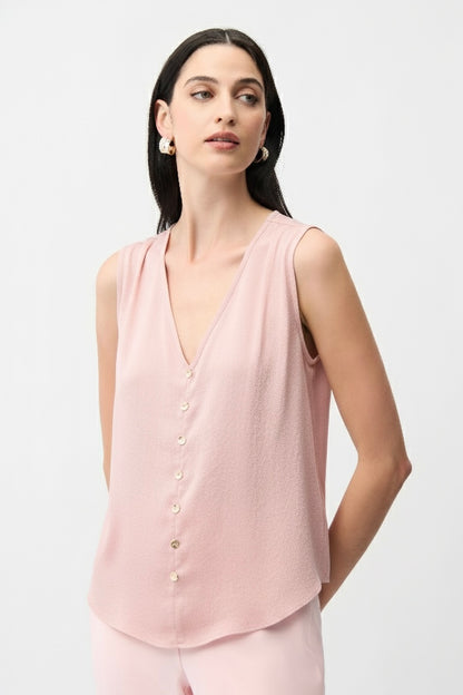 Blusa boxy con botones dorados rosa pétalo 261249