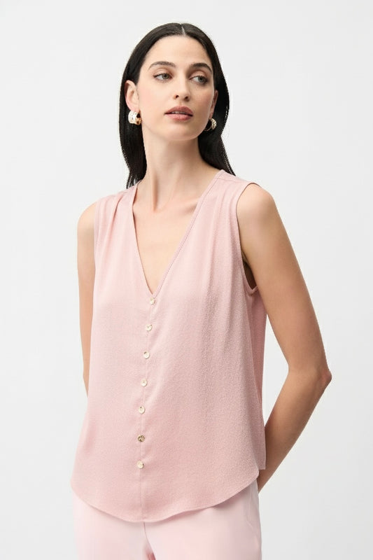 Blusa boxy con botones dorados rosa pétalo 261249