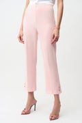 Pantalón crop sin cierres con botones dorados rosa pétalo 261254