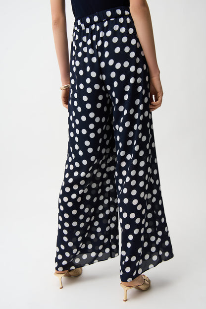 Pantalón de pierna ancha con estampado de puntos de marino 261305