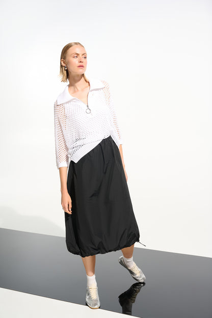 Jersey boxy de punto con escote con cremallera vainilla 261634