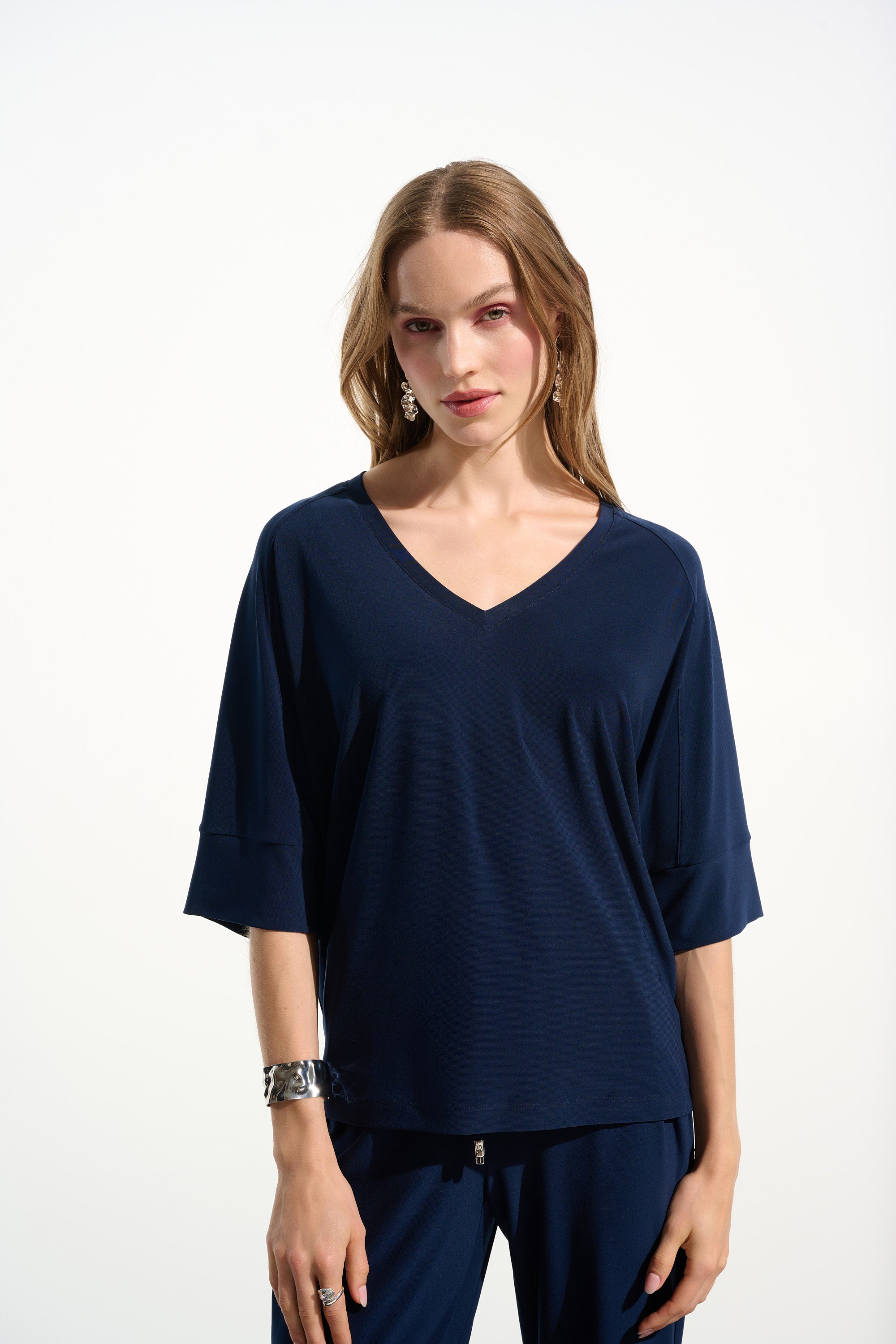 Blusa boxy con escote en V Indigo 261641