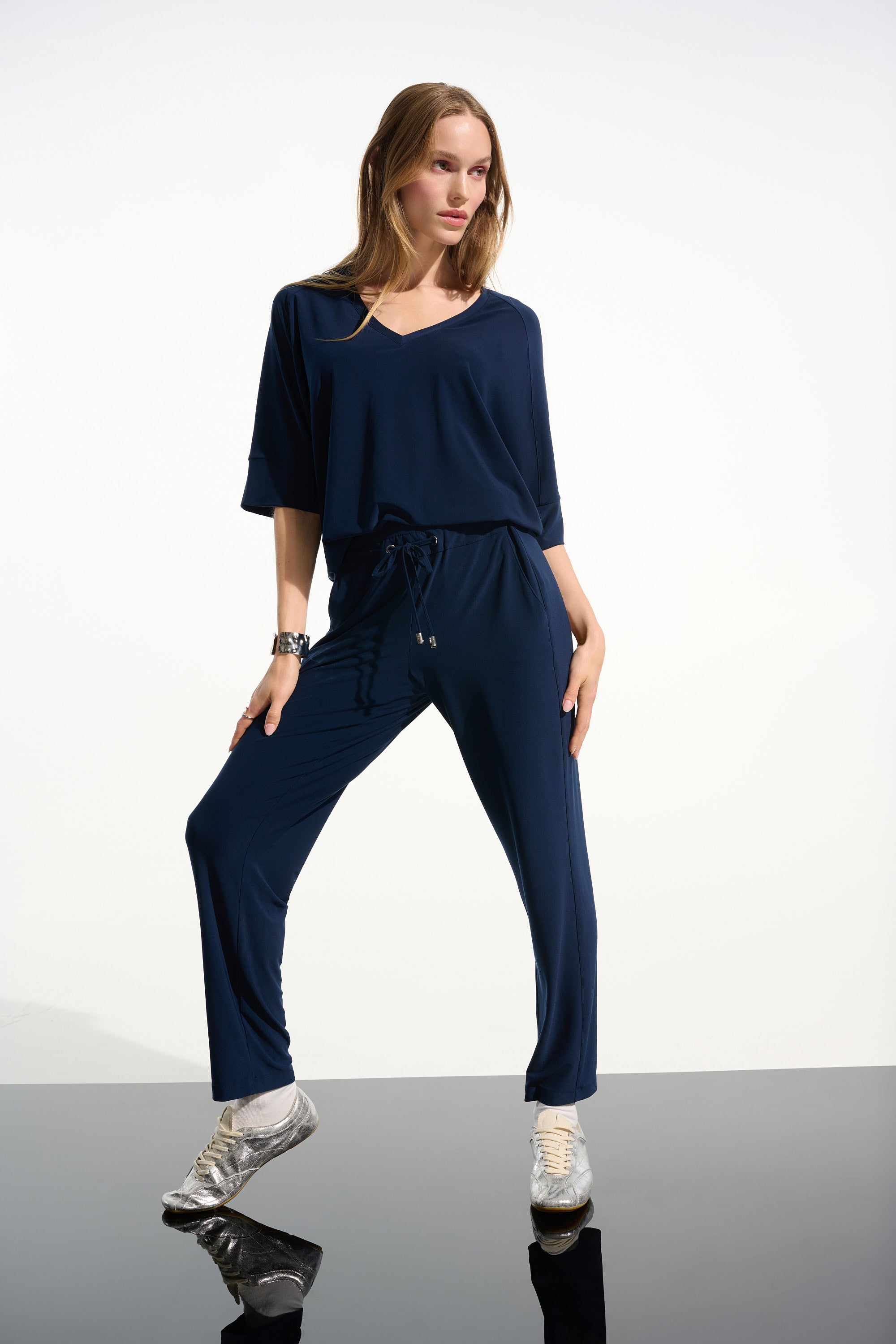 Blusa boxy con escote en V Indigo 261641