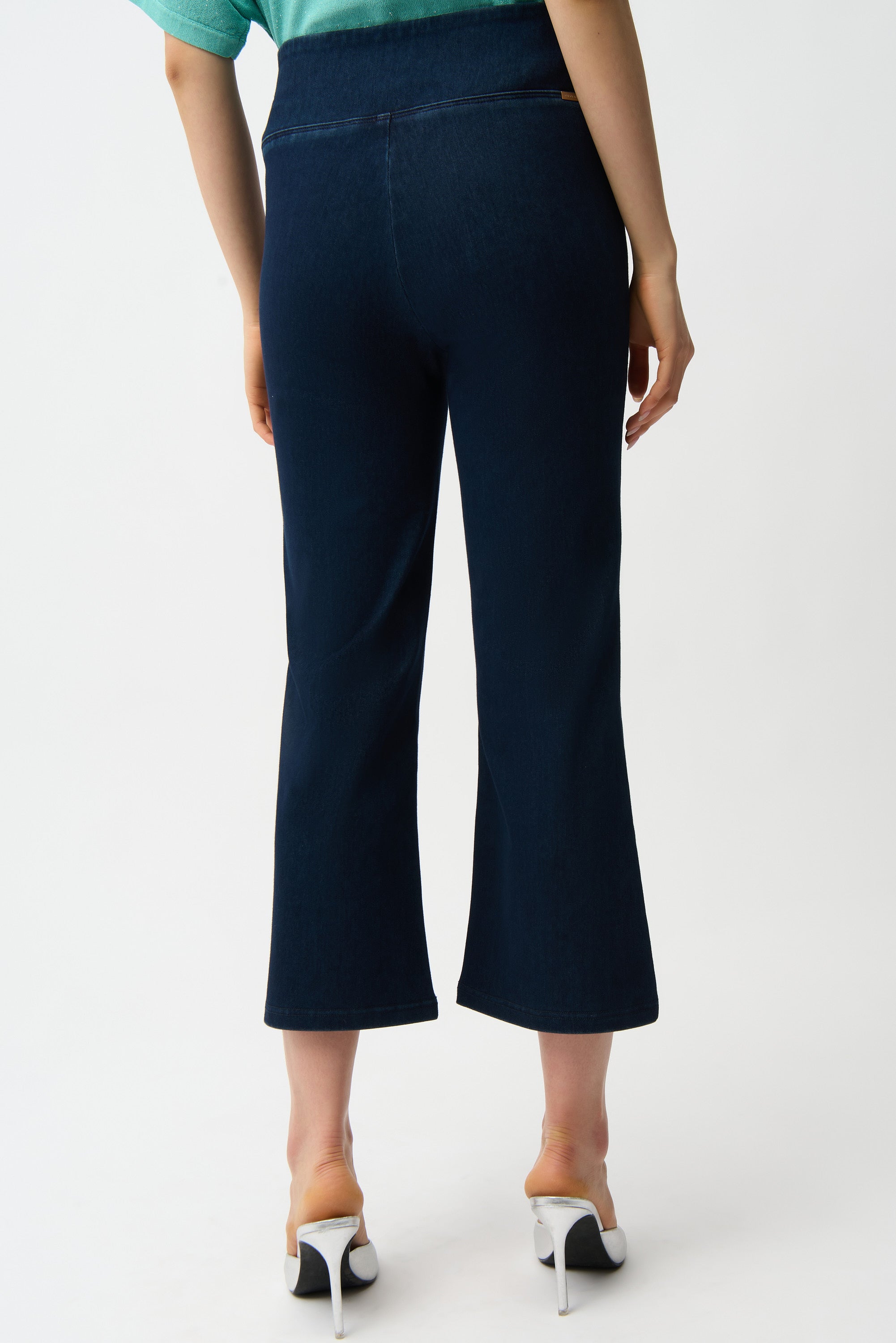 Jeans cortos acampanados de punto Azul vaquero oscuro 261953