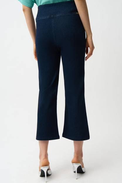 Jeans cortos acampanados de punto Azul vaquero oscuro 261953