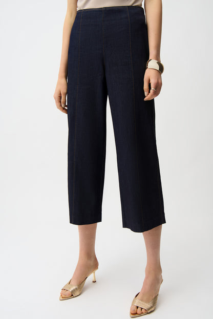 Jeans culotte con cremallera lateral expuesta azul oscuro 261955