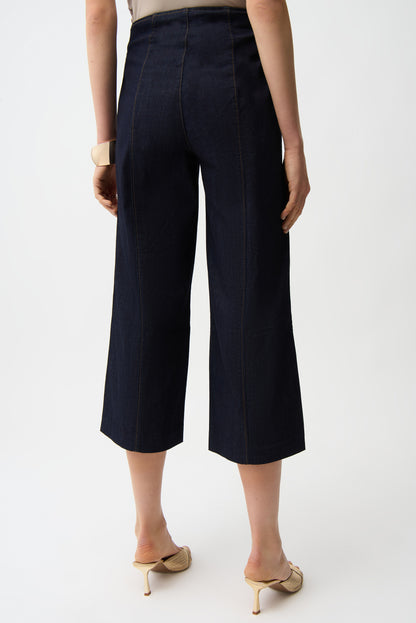 Jeans culotte con cremallera lateral expuesta azul oscuro 261955