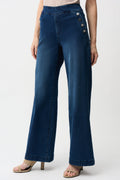 Jeans de pierna ancha sin cierres azul índigo 261961