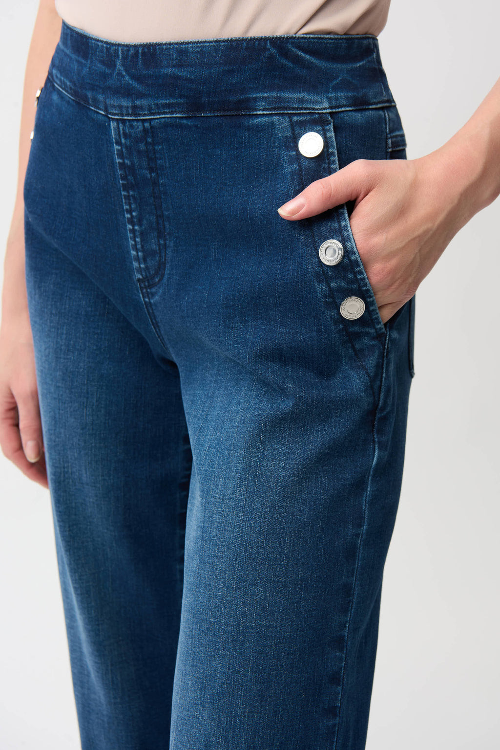 Jeans de pierna ancha sin cierres azul índigo 261961