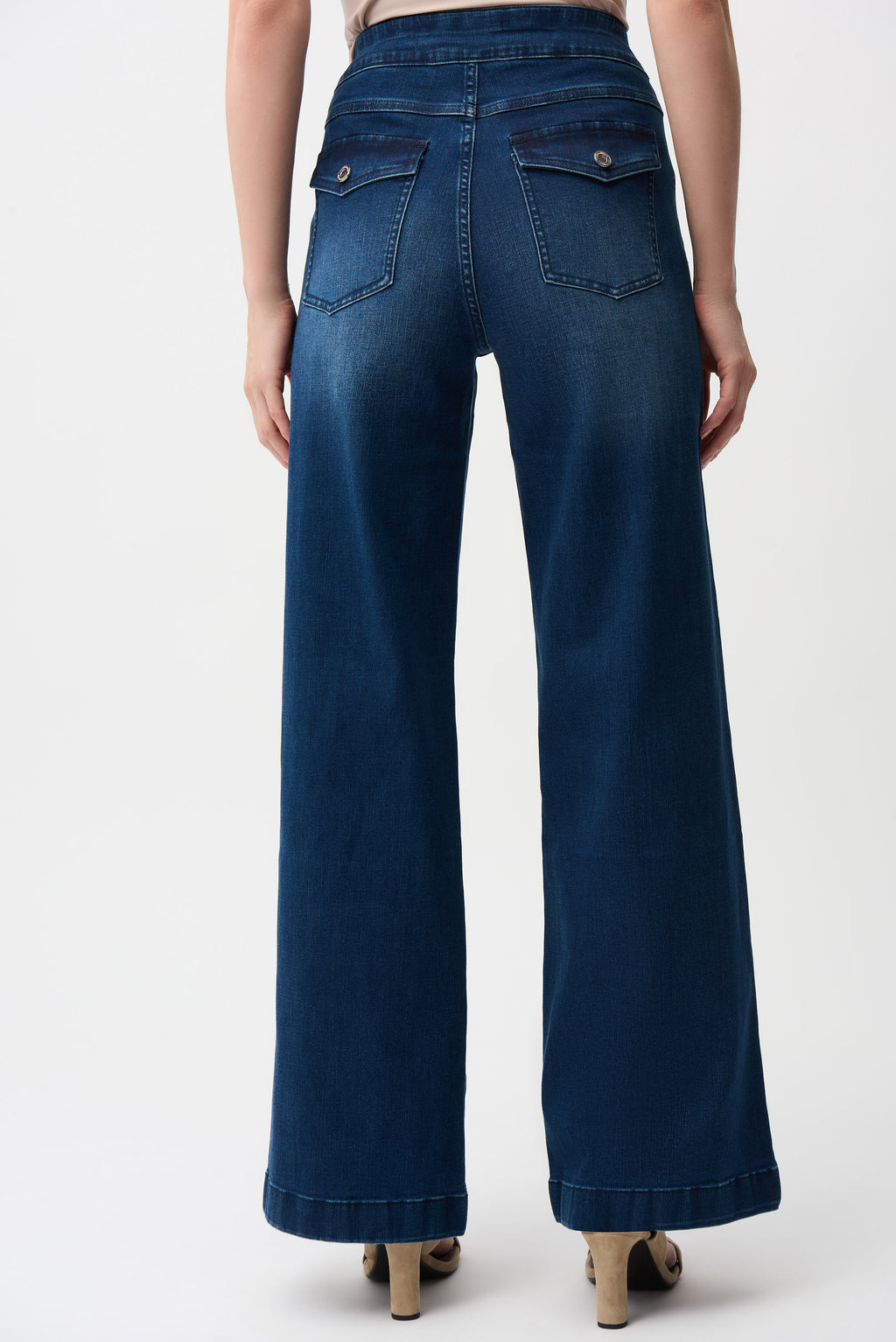 Jeans de pierna ancha sin cierres azul índigo 261961