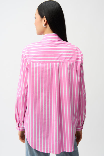Blusa boxy de algodón elástico de rayas sorbete Rosa y Vainilla 261966