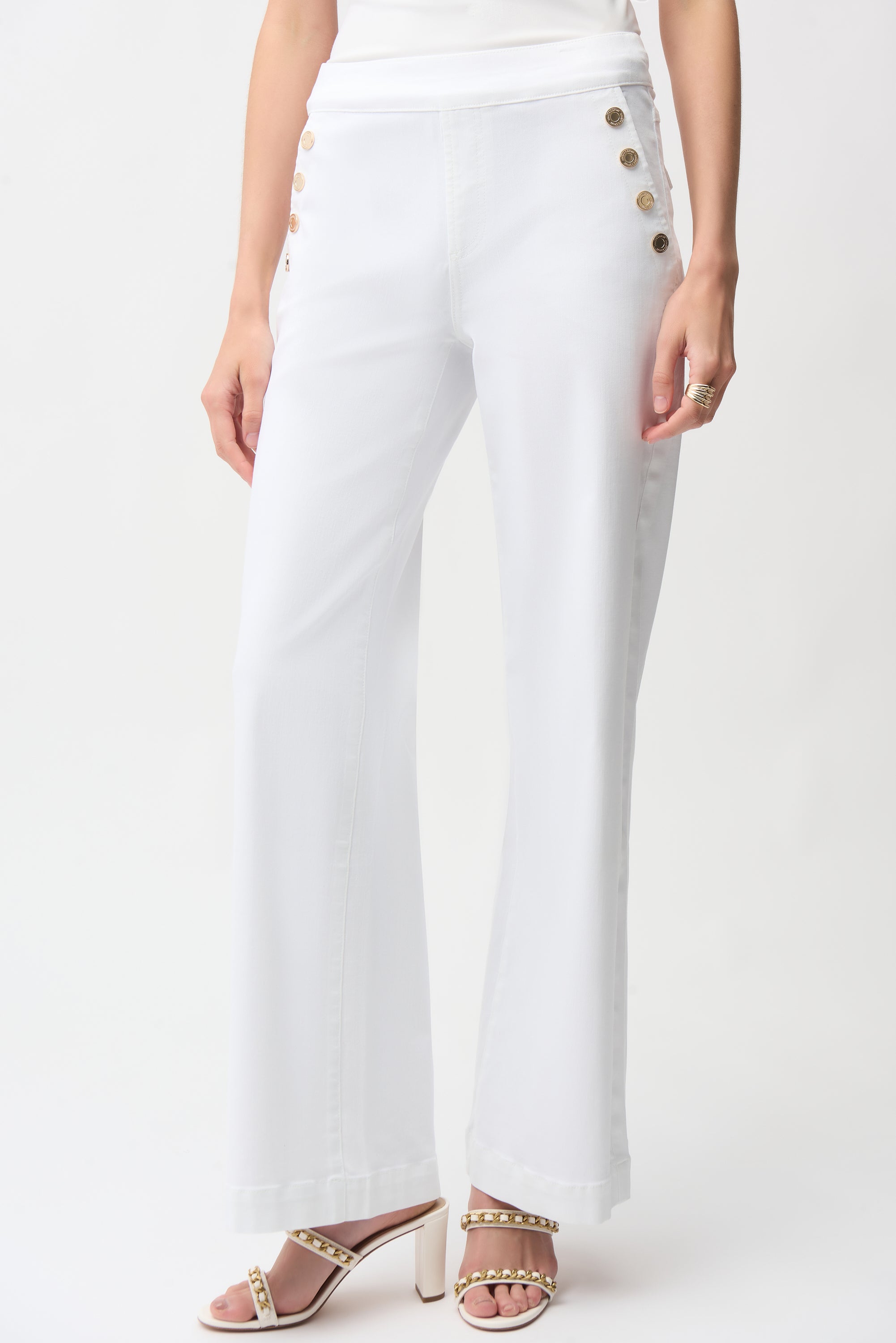 Jeans de pierna ancha sin cierres blanco 261972