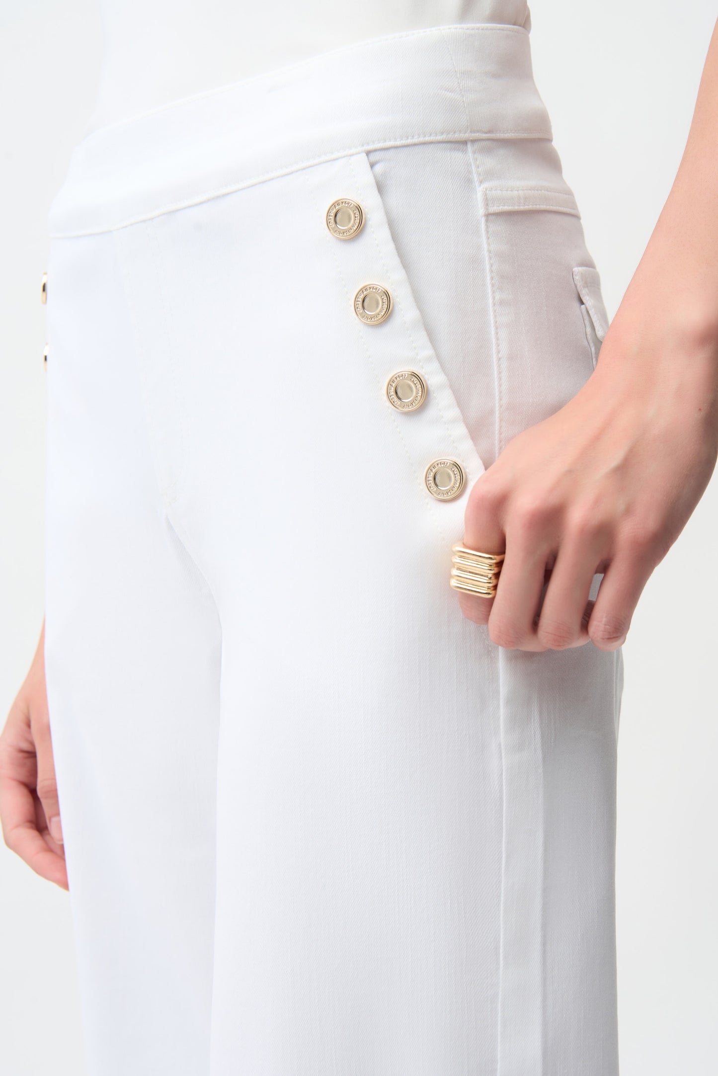 Jeans de pierna ancha sin cierres blanco 261972