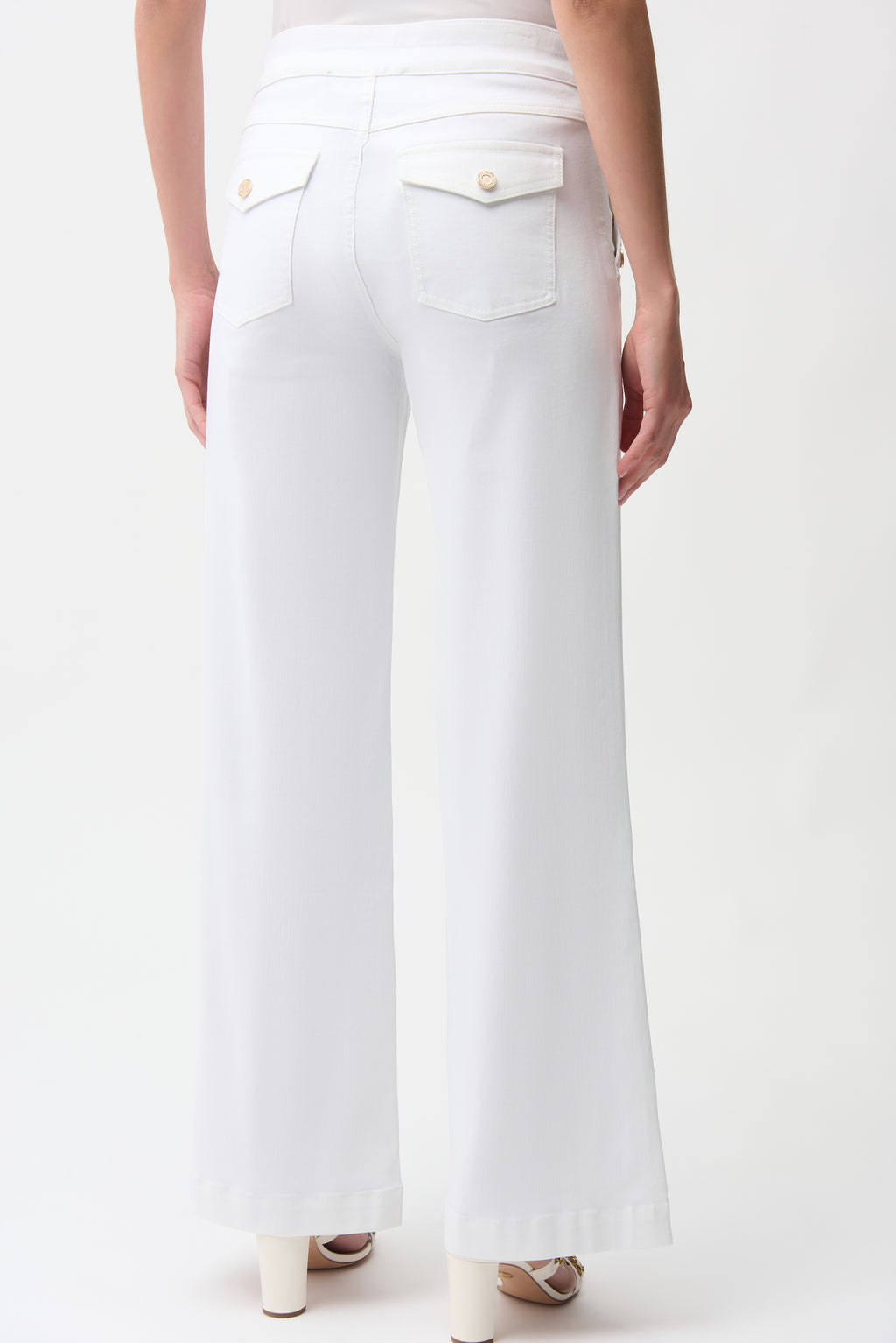 Jeans de pierna ancha sin cierres blanco 261972