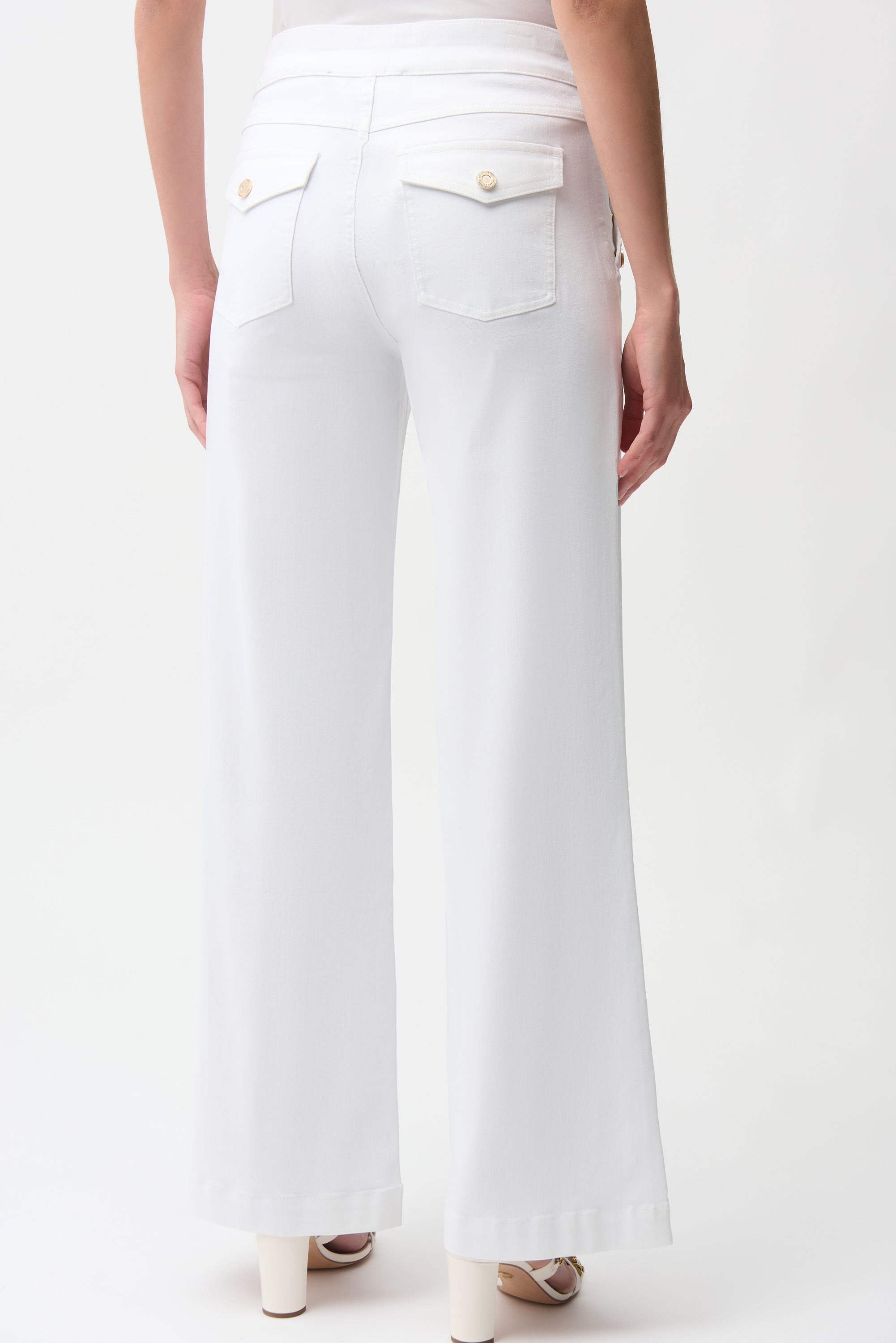 Jeans de pierna ancha sin cierres blanco 261972