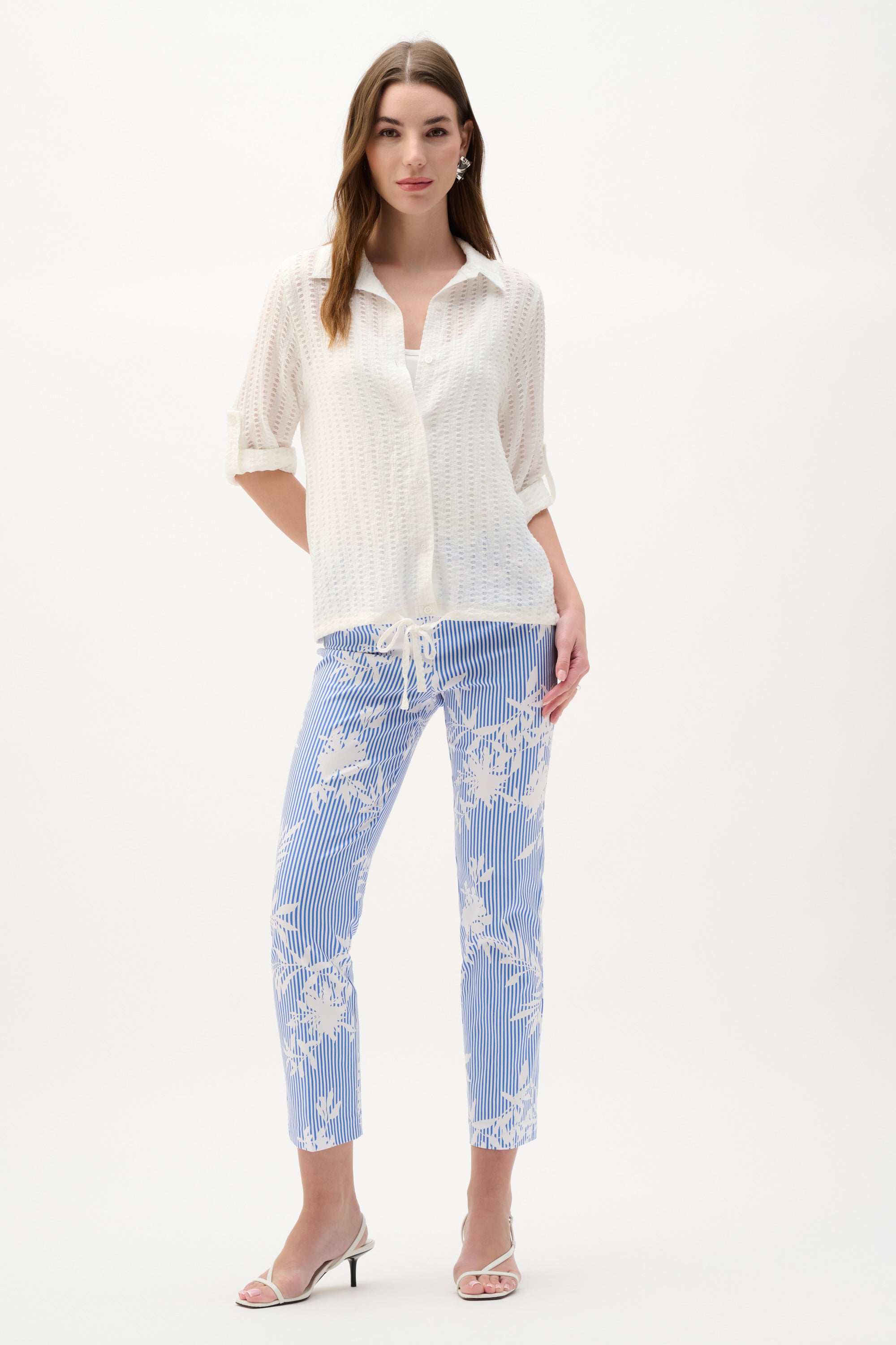 Blusa con dobladillo con cordón vainilla 262062