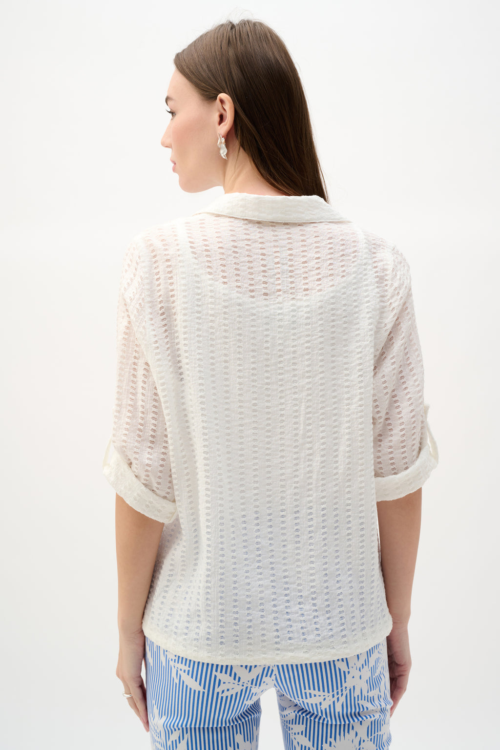 Blusa con dobladillo con cordón vainilla 262062