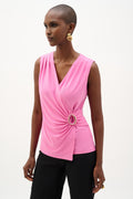 Blusa cruzada ajustada rosa 262072