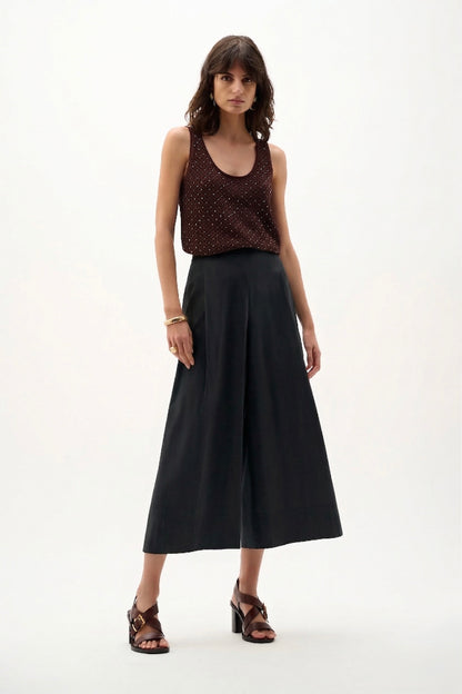 Pantalón tipo culotte elásticos sin cierres negro 262083
