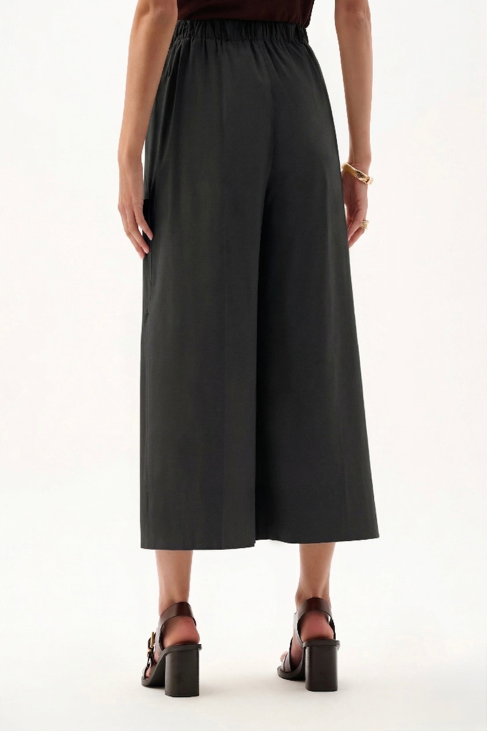 Pantalón tipo culotte elásticos sin cierres negro 262083