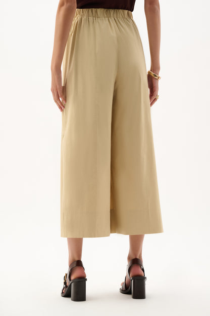 Pantalón tipo culotte elásticos sin cierres beige 262083