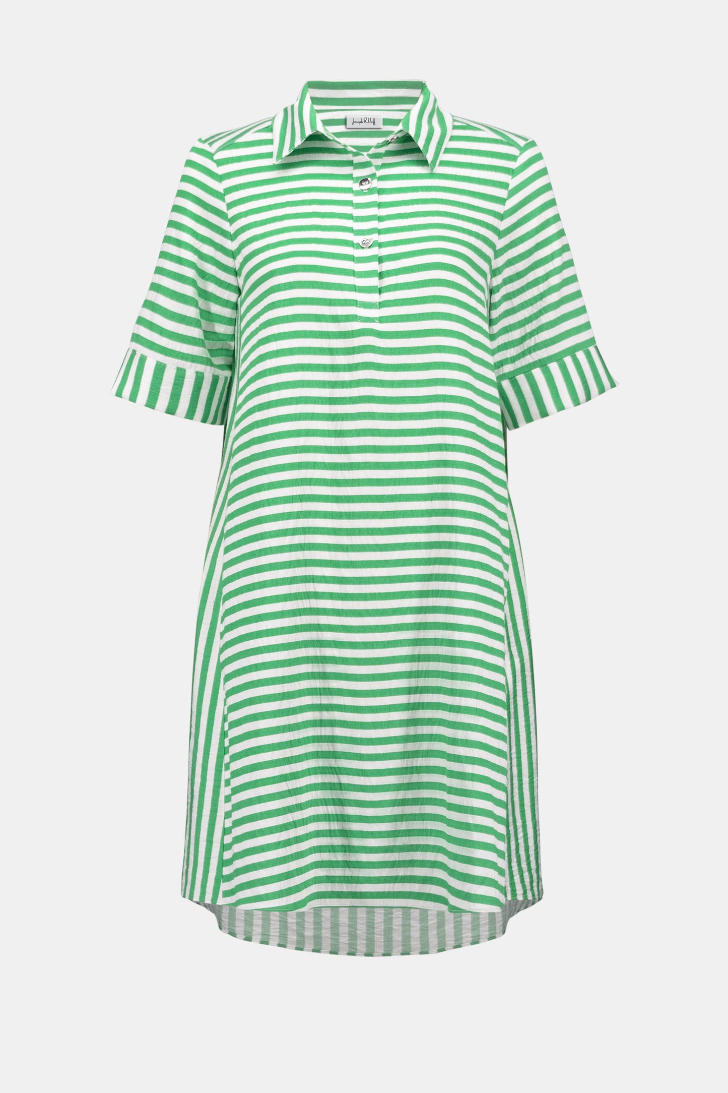 Vestido corte trapecio con estampado de rayas verde 262175