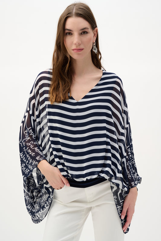 Top con estampado de rayas azul marino 262188