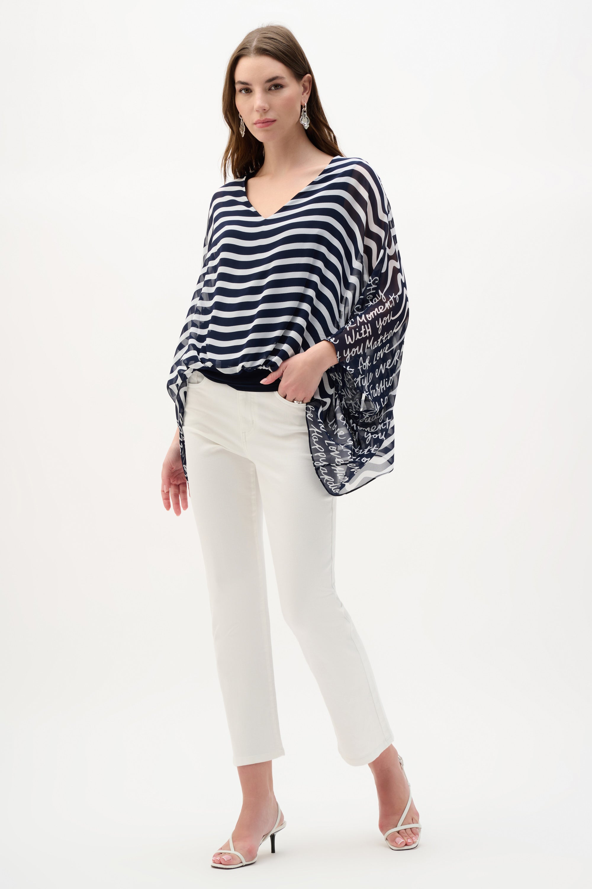 Top con estampado de rayas azul marino 262188