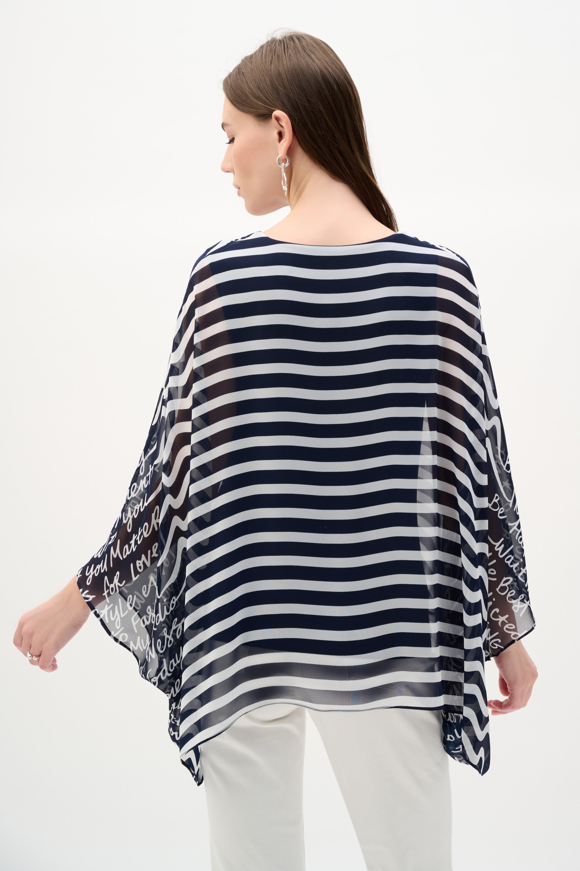 Top con estampado de rayas azul marino 262188