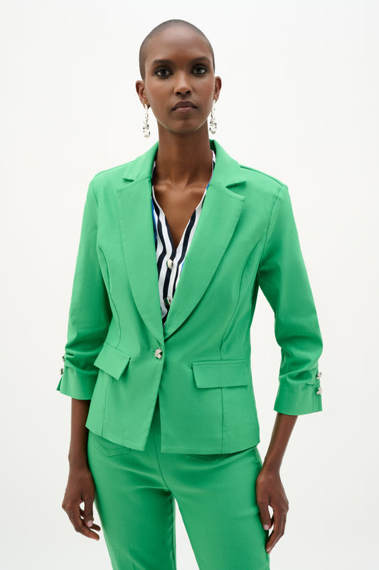 Blazer ajustado con botón metálico verde esmeralda 262235