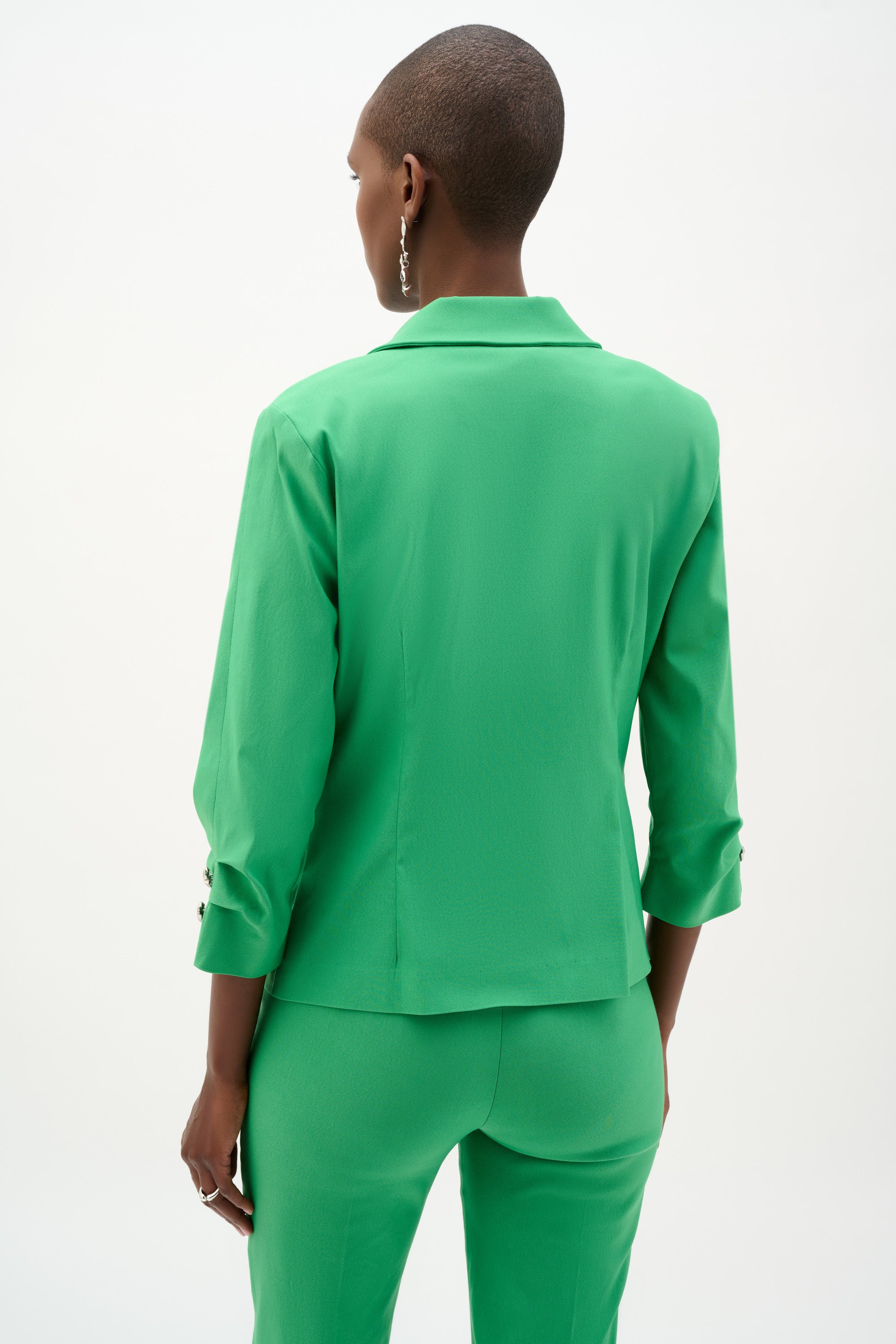 Blazer ajustado con botón metálico verde esmeralda 262235