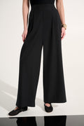 Pantalón ancho de tejido elástico negro 262622
