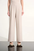 Pantalón ancho de tejido elástico beige 262622
