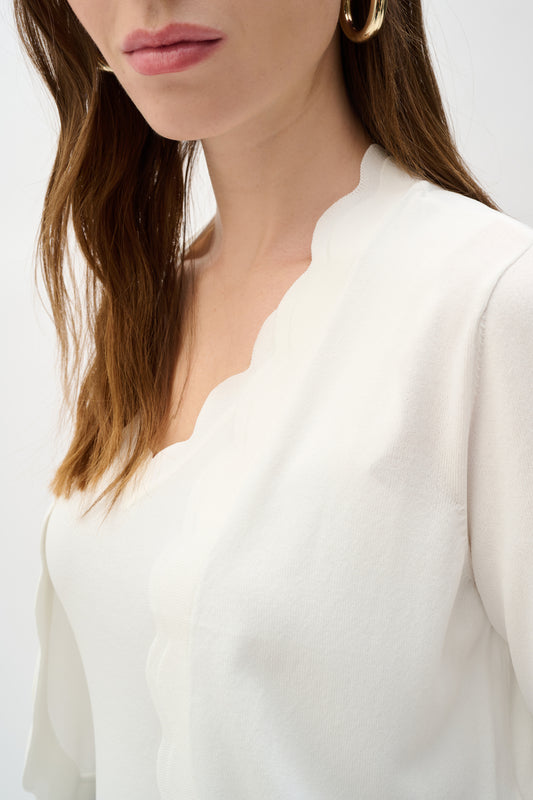 Bolero ajustado de punto Vainilla 262923