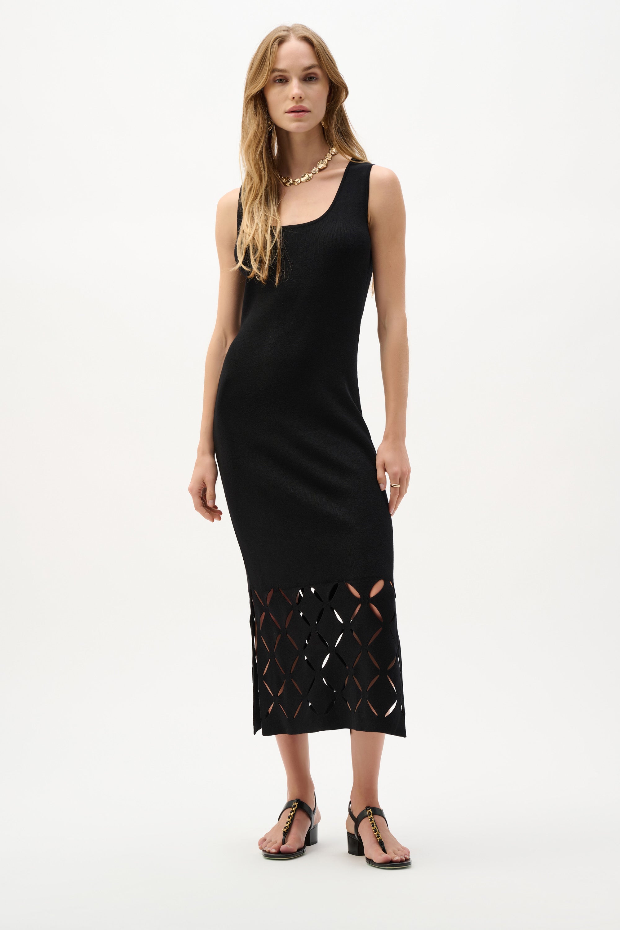 Vestido sin mangas de punto negro 262930